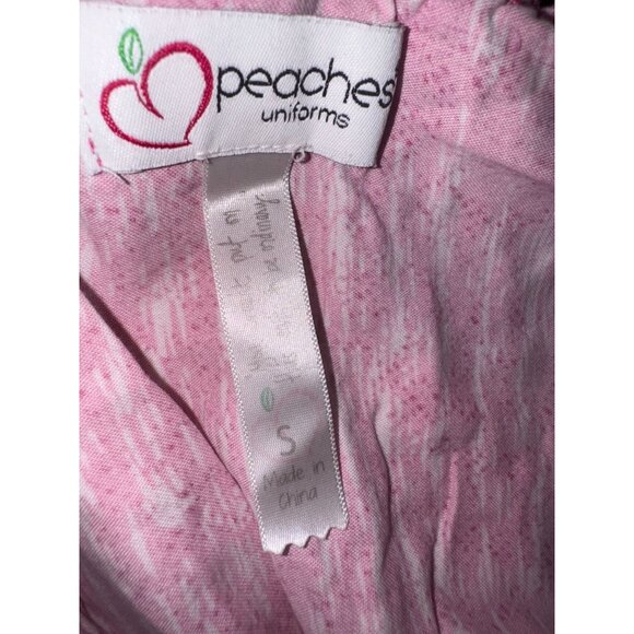 Pink Peaches Uniforms Floral Short Sleeve Blouse S - Picture 2 of 5